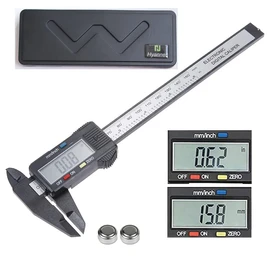 Hyannes 6inch / 150mm Electronic Digital Caliper Carbon Fiber Dial Vernier Caliper Gauge Micrometer Measuring Tool Digital Ruler