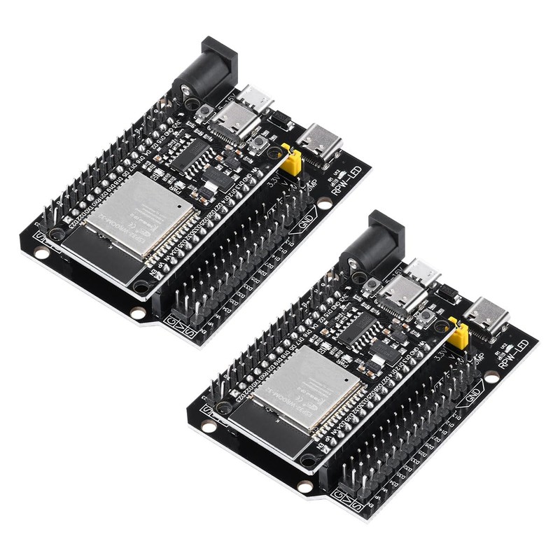 2 Sets ESP32S and Terminal Adapter, NodeMcu ESP32 Wroom 32