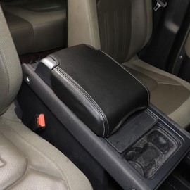 HAPPYHORSE Car Armrest Seat Box Cover Compatible with Land Rover Defender 90 110 130 2020-2025，Center Console Pad Waterproof Scratch Armrest Seat Box Cover Interior Accessories (Black Leather B)