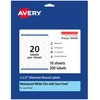 Avery Waterproof Round Labels with Sure Feed, Print to the