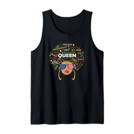Black Queen Curly Hair Natural Afro African American Girl Tank Top