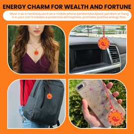1pcs Feng Shui Wealth Pendant, Yin Yang Prosperity Amulet Pendant, Ancient Chinese Talisman with Bagua Symbol & Eight Immortals Charms for Wealth Fortune, Adjustable Energy Protection Amulet