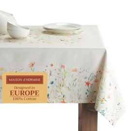 Maison d' Hermine 100% Cotton Table Cloth Colmar Tabletop Cover Kitchen Dining Tablecloth Great for Parties Wedding Use Spring/Summer (Rectangle, 54"x72")