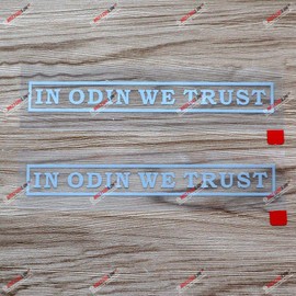 3S MOTORLINE 2X Silver 6'' in Odin We Trust Decal Sticker Norse Viking Letters