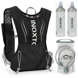 doorslay 5L Ultralight Hydration Backpack, Hydration Vest, Trail Run Backpack with 1.5 L Hydration Bladder or 2 Pieces 450 ml Water Bottle, Running Backpack for Running, Camping, Hiking, Marathoner