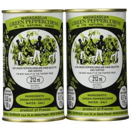 Moulin Madagascar Green Peppercorns in Brine Pack of 2 3.52 Ounce Imported from France
