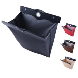 Health Reference, Car Trash Can, Trash Can, Trash Can, Dustbin Box, With LED Light, Storage Box, Car Supplies, Hanging Type, LED Sensor Light, Magnet, Space Saving, Waterproof, PU Leather, Lighting,