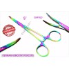 CYNAMED CURVED MOSQUITO FORCEPS 5" HEMOSTAT MULTI-COLOR GERMAN HIGH GRADE