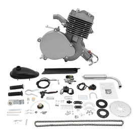 LKHDONG 80cc 2-Stroke Bicycle Engine Kit Petrol Engine with CDI Ignition Type, Bicycle Engine Petrol for 26/28 Inch V-Frame Bicycles, Engine Single Cylinder Air-Cooled