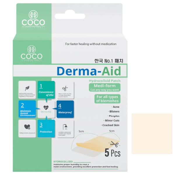 COCO-HONEY Acne Patches Pimples Zits Patch Blemish - Derma-Aid for Blemish Spot, Face & Skin Care, Facial Stickers (Medi-Form)