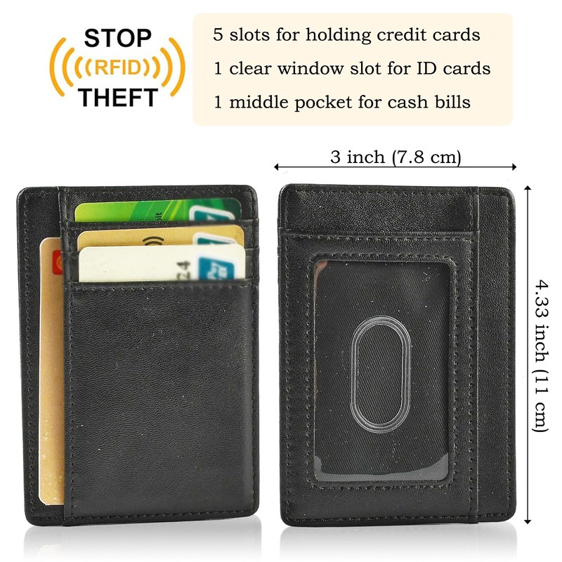 AuMoHall RFID Blocking Slim Wallet for Men & Women, Ultra-Thin