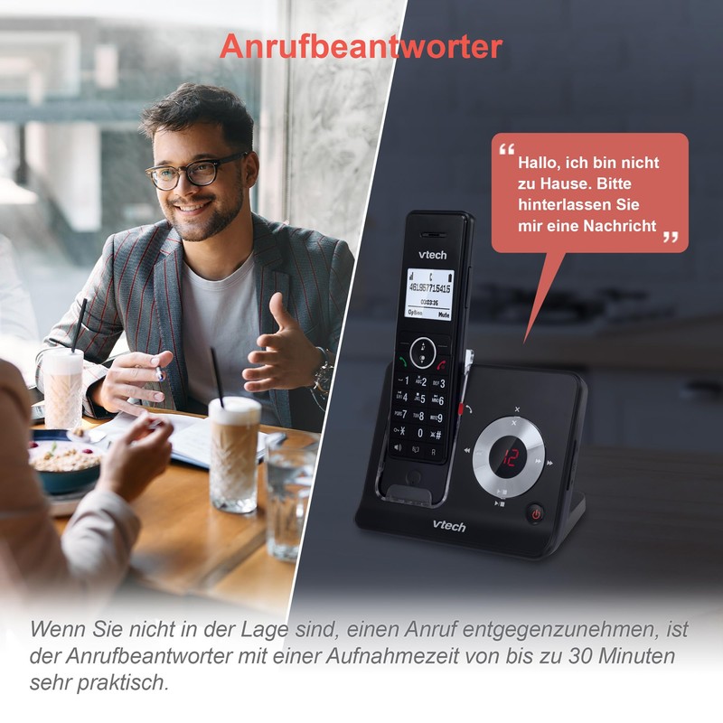 VTech MS3050 DECT Cordless Phone with Answering Machine, Caller Lock,