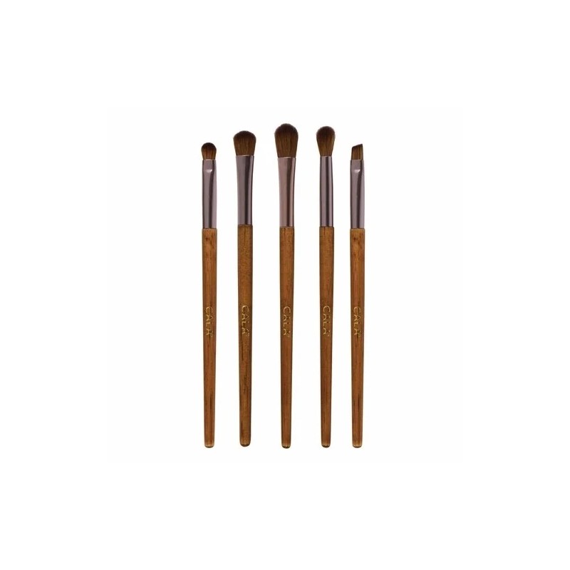 Cala Dark Bamboo Eye Complexion Makeup Brush Set- 5pc