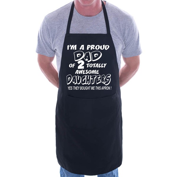 print4ucouk Proud Dad Of 2 Awesome Daughter BBQ Cooking Funny