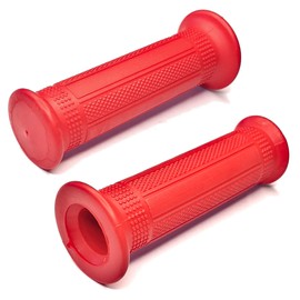 cyclingcolors Motorcycle Handlebar Grips 22 mm (7/8 Inch) 24 mm (1 Inch) Universal Scooter Moped Non-Slip Motorcycle Grips Rubber (Red)