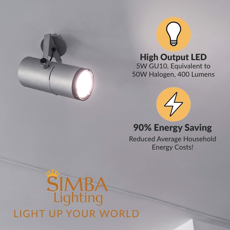 Simba Lighting LED GU10 5W Non-Dimmable Spot Light Bulb (6
