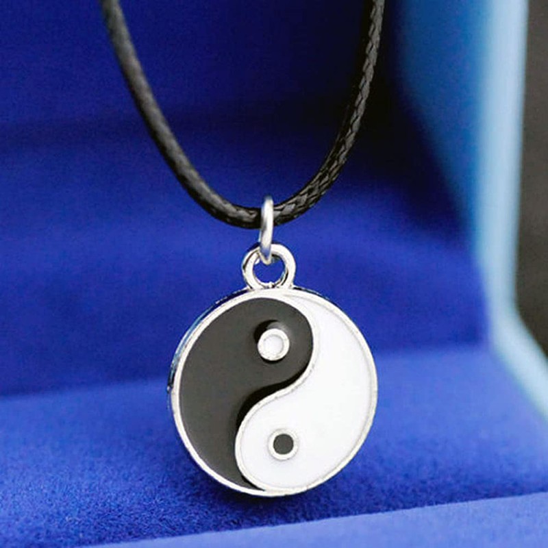 Scddboy Yin Yang Pendant Necklace for Mens - Adjustable Cord