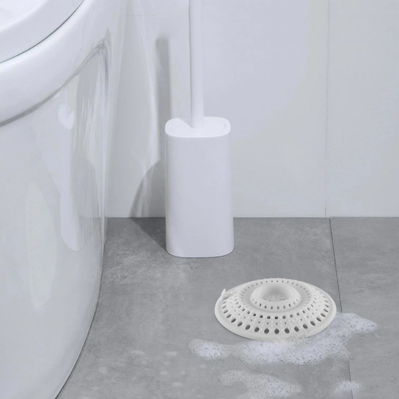 Meadow Lane Self-Sealing Hair Catcher for Multiple Drain Sizes, White