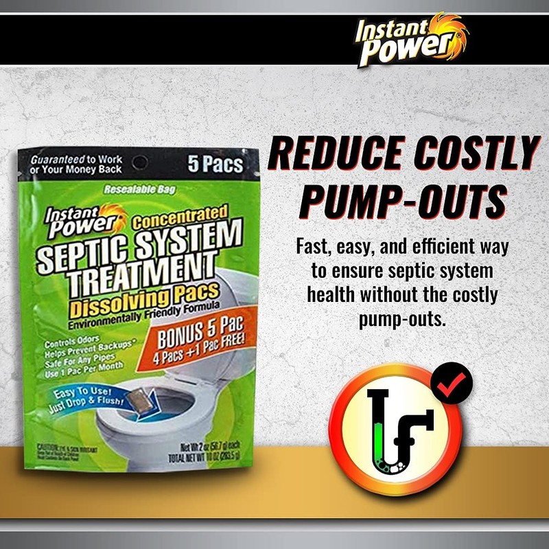 Instant Power Septic System Treatment Dissolving Pacs - Septic Tank
