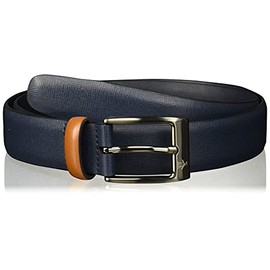Original Penguin Men's 32mm Saffiano Leather Belt, Navy, 36