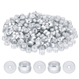PATIKIL 13mm Flip Off Caps, 300 Pcs Flip Off Caps Flip Off Seals Flip Off Vial Seals Plastic Aluminum Caps Cover for Glass Vial Laboratory, Silver Tone