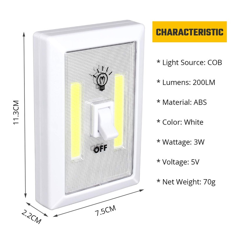 Lzonunl Closet Light, Battery Operated Tap Light, Super Bright Switchlight,
