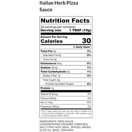 Premium | Italian Herb Pizza Sauce | Crafted in Small Batches with Farm Fresh Ingredients for Premium Flavor and Zest