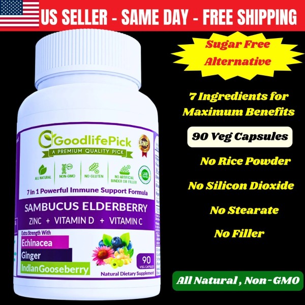 GoodlifePick 7 in 1 Elderberry with Zinc Echinacea, Vitamin C
