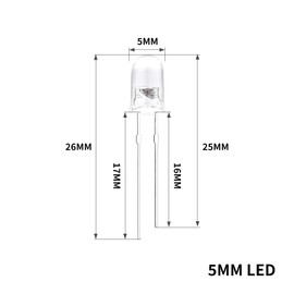 DSSRQI 100pcs Super Bright 5mm LED Diode Lights (Clear Transparent Lens) Emitting Lighting Assorted Kit Orange