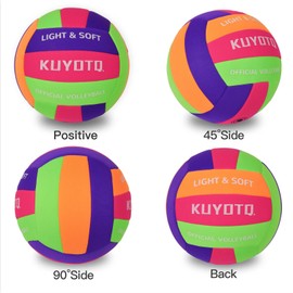 KUYOTQ Soft Indoor Colorful Volleyball Lite for Indoor Practice Volley Super Soft and Lite Safe Sport Gear Fabric Volleyball Kids Youth Women Adult Beginners, Perfect for House Training Volley Ball