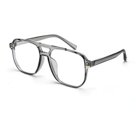 Feisedy Gafas De Bloqueo De Luz Azul Cuadradas Estilo Piloto Para Computadora Color Gris