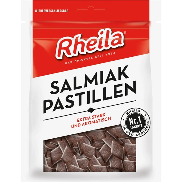 Rheila Salmiak Pastillen (Salty Licorice Bits), 90 g Bag