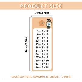 LINGJIA Pack of 15 1x1 Learning Game, Multiplication Tables, Division Tables, Flashcards Mathematics, Arithmetic Cards, Multiplication Division, Educational Games, Dry Wipe Flashcards