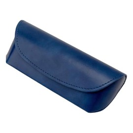 テーシーケース メガネケース おしゃれ レザー 革製 セミハード ケース マグネット式 アルミ ポリウレタン ネイビー HY-8081-6