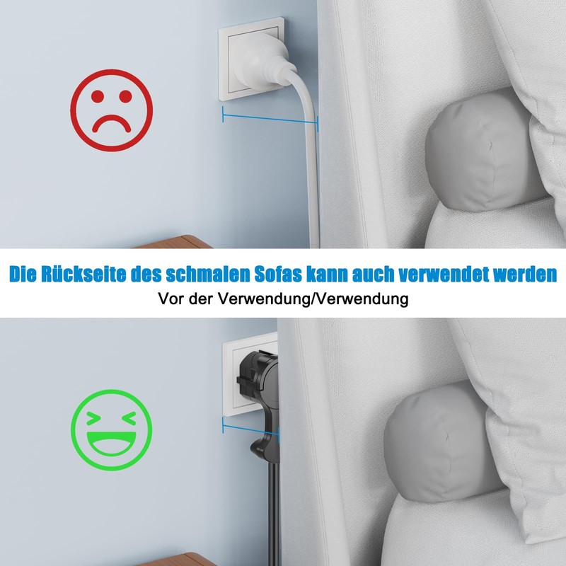 Schuko Plug, Flat Flat Plug, Angled Plug 230 V, Power