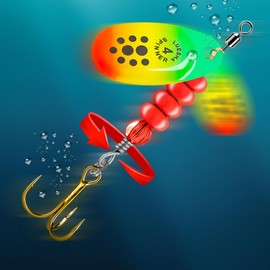 Spinner Bait - Hard Metal Jig Spinner Baits Kits | Lures with Bright Colors Jigs Gear with a Box for Targeting Trout Pike Crappie Walleye Sea Lake Water