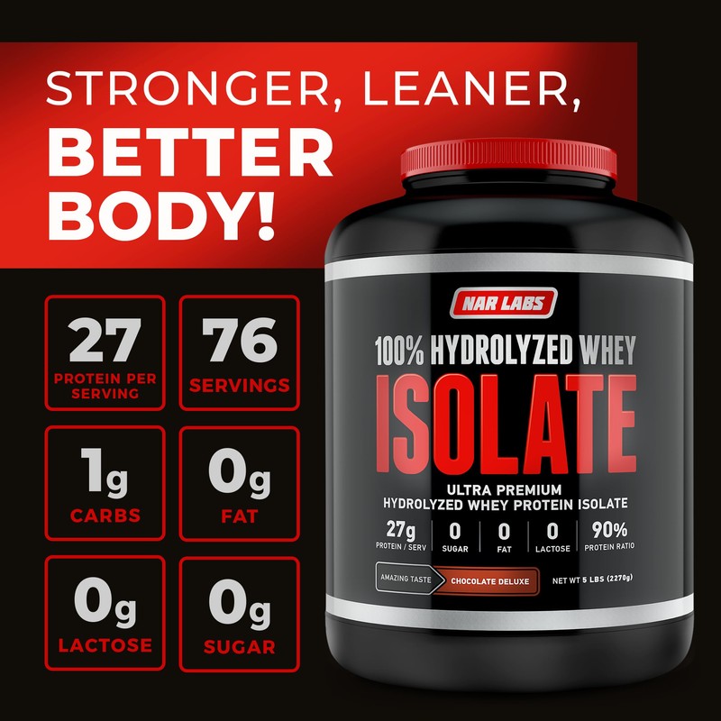 NAR LABS Hydrolyzed Whey Protein Isolate 5lbs (Chocolate Deluxe)