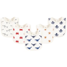 Touched by Nature Unisex Baby Organic Cotton Bibs, Mystic Sea Creatures, One Size
