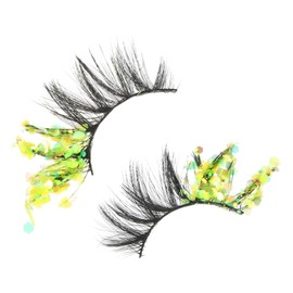VICASKY 2pcs Colored Luminous False Eyelashes Decorative Festival Lashes for Parties Comfortable Reusable Cosmetic Lashes Lightweight Easy to Apply for Day Night Looks