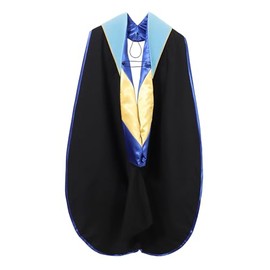 Erligo Graduation Deluxe Unisex Doctoral Hood with Gold Piping for University Faculty Academic Regalia (Sky Blue/Royal Blue/Gold)