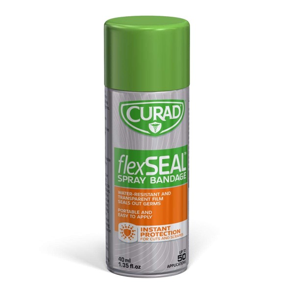 Curad Flex Seal Spray Bandage, Water Resistant, Transparent, for Cuts and Scrapes, 40 mL