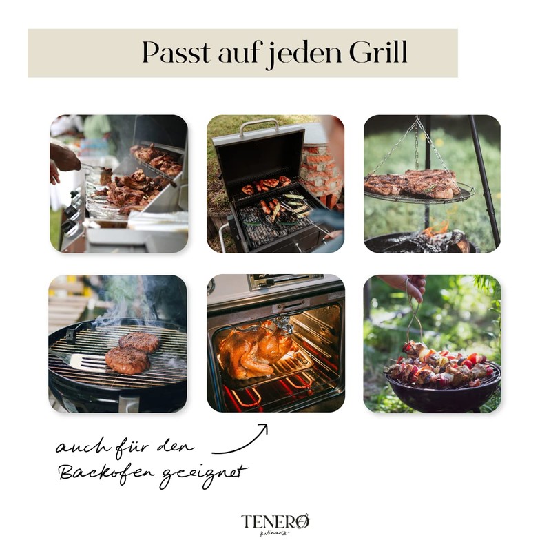 TENERO Grill Mat, Set of 5, 40 cm x 33