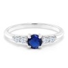 Gem Stone King 925 Sterling Silver Blue Created Sapphire and