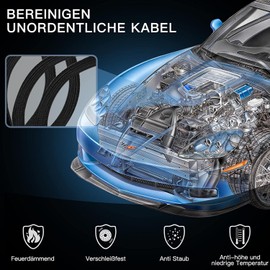 AGPTEK 10 mm - 6.1 m Cable Sleeve, Self-Closing Cable Duct, Flexible Woven Cable Sheath, Cable Management for Desk, TV, Computer, PC, Cable Protection for Dogs, Cats