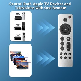 Newly Upgraded Universal Remote for Apple TV Remote and TV Control – Works with Apple TV Box Gen 1 2 3 4,4K, HD, All Generations (No Siri) and Simple TV Control Function