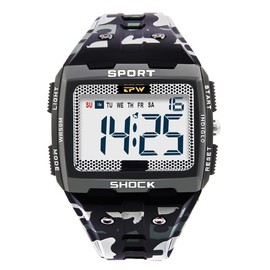 Omana Mens Digital Sports Watch, Big Numbers, Large Display Face Big Digits, Easy to Read, Waterproof, Running Outdoor Military Camouflage