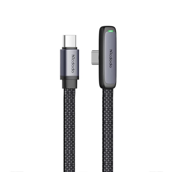 Mcdodo USB-C USB-C Cable, 3.7 ft (1.2 m), PD, 65W Rapid Charging, i-Phone 15 Cable, MSC Charging Technology & Dual Chip, High Speed Data Transfer, LED Light, Ultra Thin L-Shape, Double Color High