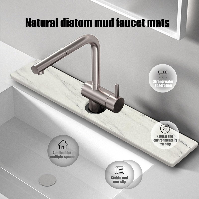 STARGAZ Faucet Mat for Kitchen Sink, Stone Sink Splash Guard,