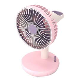 Desk Fan 3 Speed USB Charging Simple 1200mAh Quiet Portable Table Fan for Office Outdoor Home Pink