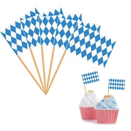 100Pcs Oktoberfest Toothpicks Flag, Oktoberfest Accessories,Oktoberfest Table Toothpicks Flag, Cocktail Stick Flag for Oktoberfest Decor Sandwich Food Cupcake Toppers Party Supplies